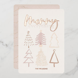 Árboles de Navidad Boho con tarjeta de vacaciones