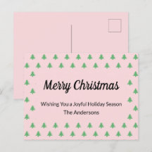 Árboles de Navidad brillantes, rosas y verdes