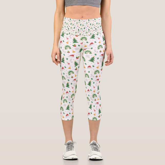 Árboles de Navidad Capri Leggings (Anverso)