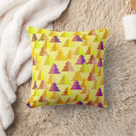 Árboles de Navidad Cojín decorativo amarillo
