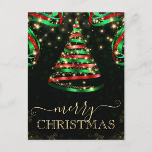Árboles de Navidad con destellos verdes y rojos