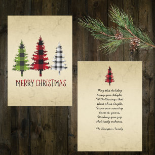 Árboles de Navidad de cuadros de estilo campestre