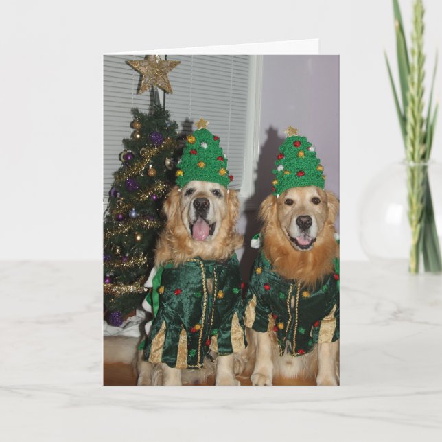 Árboles de navidad del golden retriever (Anverso)