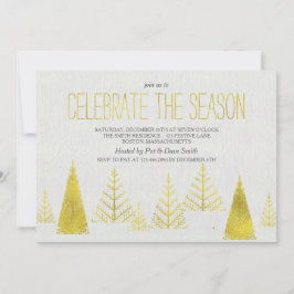 Árboles de Navidad dorados - Invitación de fiesta