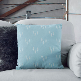 Árboles de Navidad en almohada lumbar azul y blanc