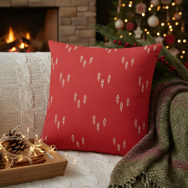 Árboles de Navidad en almohada lumbar roja y blanc