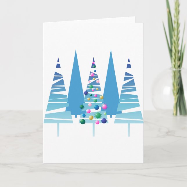 Árboles de navidad estilizados azules (Anverso)