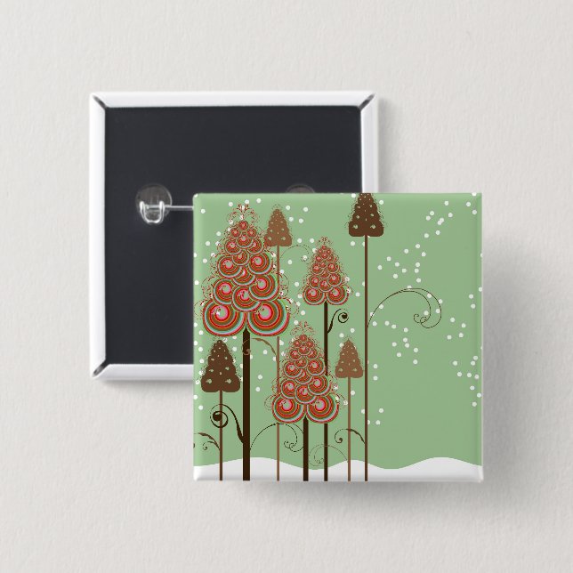 Árboles de Navidad extravagantes con botón de fies (Anverso y reverso)