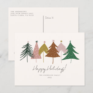 Árboles de Navidad Festivos Minimalistas Tarjeta P