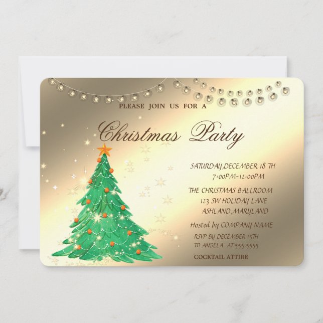 Árboles de Navidad, Invitaciones para la Fiesta de (Anverso)