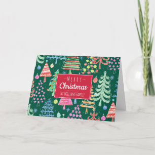 Árboles de Navidad lindo, familia navideña