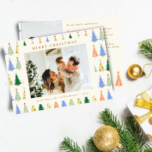 Árboles de Navidad Lindos Verde Boho Dos Mensajes 
