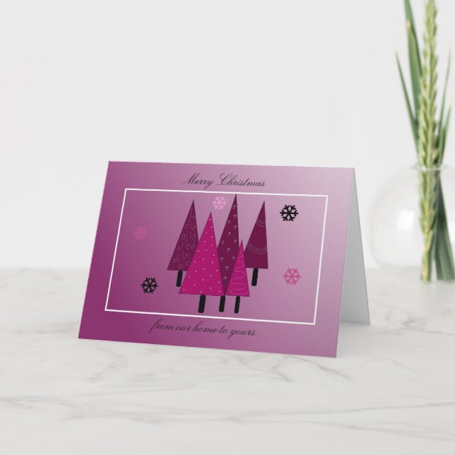 Árboles de Navidad Morados Caprichosos (Anverso)