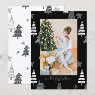 Árboles de Navidad Patrón blanco negro personaliza