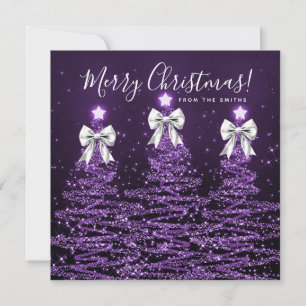 Árboles de Navidad púrpura de vacaciones Saludo pl