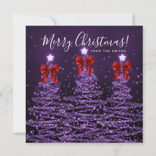 Árboles de Navidad púrpura de vacaciones Saludo Ro