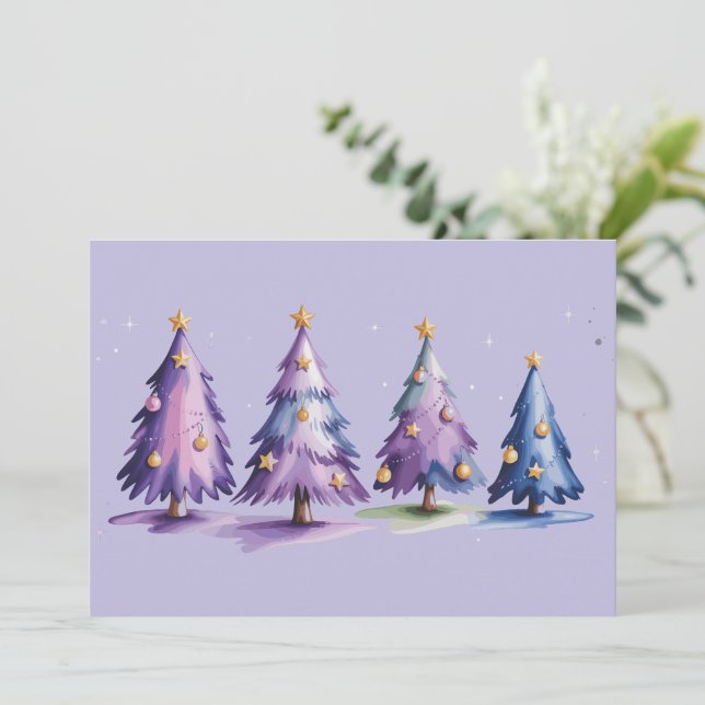 Árboles de Navidad Purpura Fiesta de Invierno (Anverso de pie)