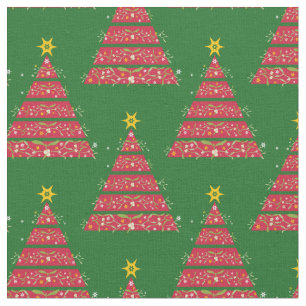 Árboles de Navidad rojas con tela de mistletoe