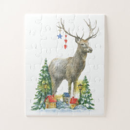 Árboles de Navidad venados y presenta rompecabezas