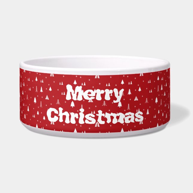 Árboles de Navidad y cuenco de copos de nieve (Frente)