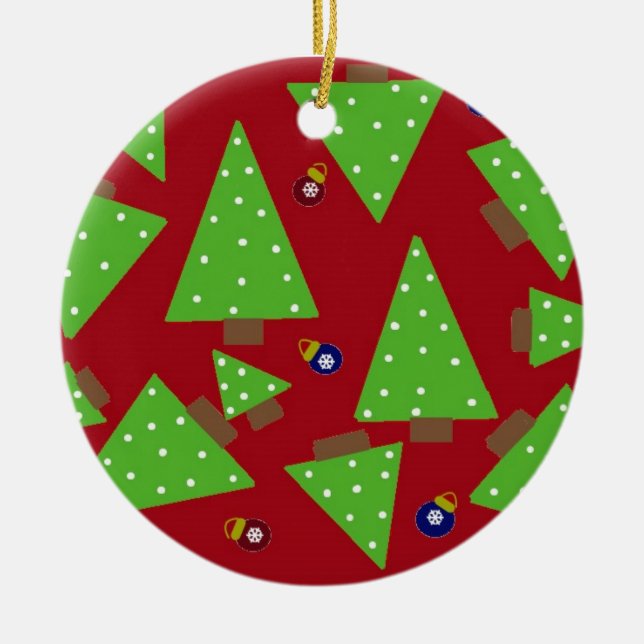Árboles de Navidad y decoraciones verdes caprichos (Frente)