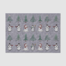 Árboles de Navidad y papel de cuchara de nieve