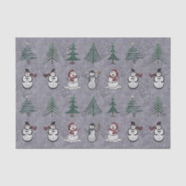 Árboles de Navidad y papel de cuchara de nieve