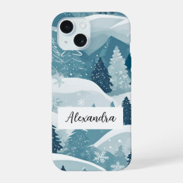 Árboles de pino con capas de nieve diseñan bosques