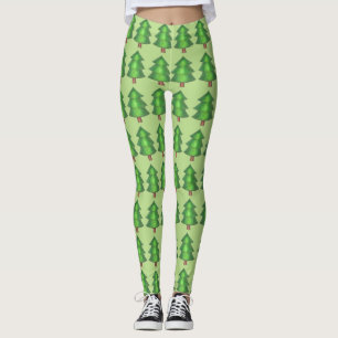 Árboles de pinos de bosque verde Leggings de campo