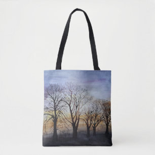 Árboles de silueta en una bolsa