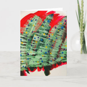 Árboles de vacaciones con tarjeta de arte de luces