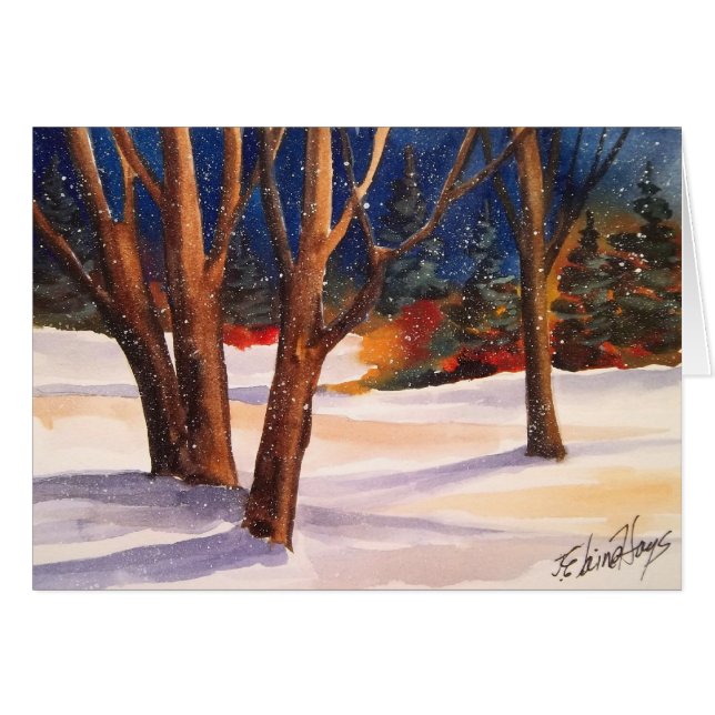 Árboles del invierno Nevado (Anverso (Horizontal))