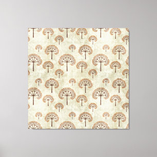 Árboles en impresión de lienzo estirado en otoño