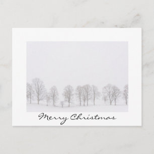 Árboles en invierno con tarjeta de navidades del m