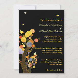 Árboles fantásticos Invitaciones a la Boda Negra