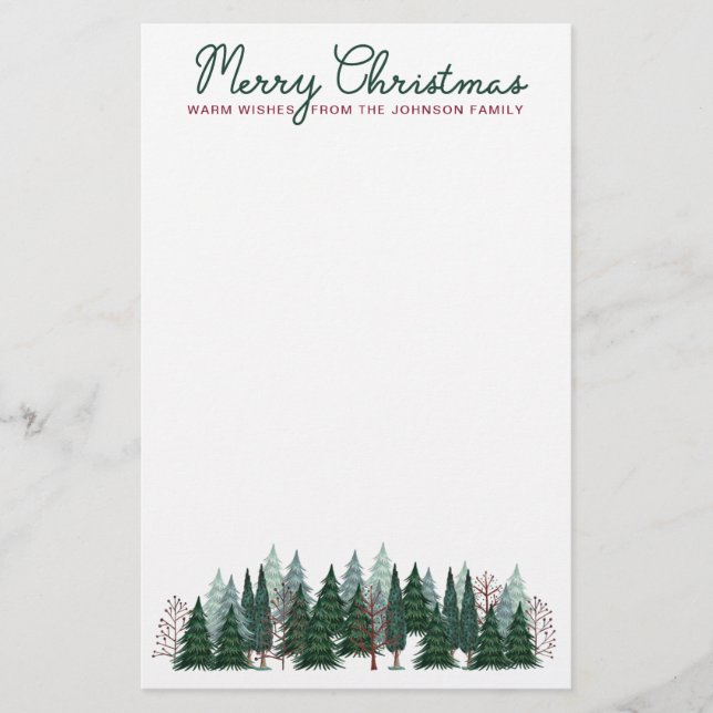 Árboles forestales | Fiesta de Navidad | Papelería (Anverso)