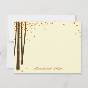 Árboles forestales Gracias Tarjetas - Naranja -