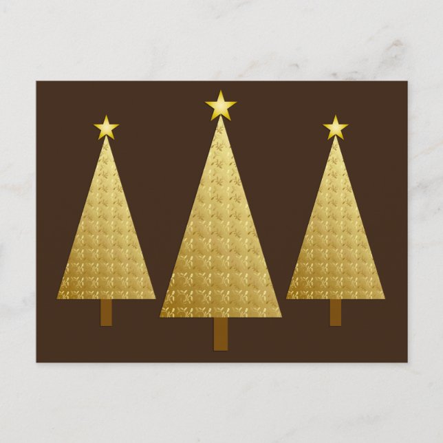 Árboles modernos de Navidad en Relieve metalizado  (Anverso)