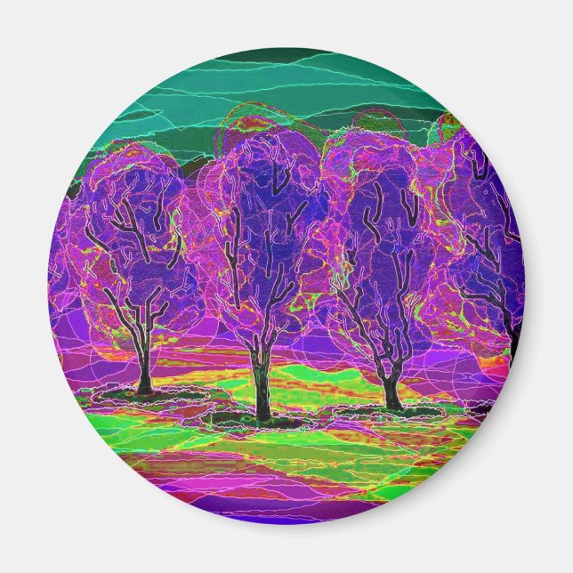 Árboles morados... Imán (Frente)