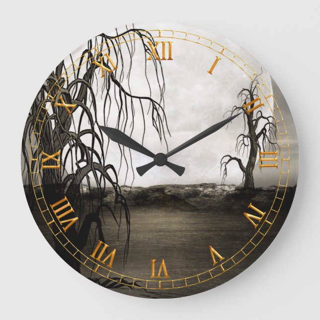 Árboles muertos con reloj de pared lunar completo (Anverso)