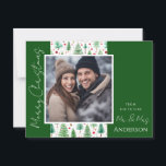 Árboles navideños bodas salvan la postal de fecha<br><div class="desc">Diseño de Navidades acuarelas divertidas. Todo el texto es ajustable y fácil de cambiar para sus propias necesidades fiestas. Guarde las postales de la invitación boda de Navidades de fecha.</div>