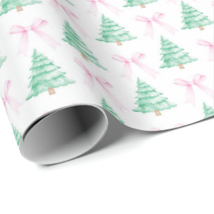 Árboles navideños de color agua Papel envuelto Chr