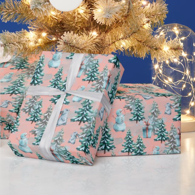 Árboles navideños y papel de envolver a los muñeco (Vacaciones)