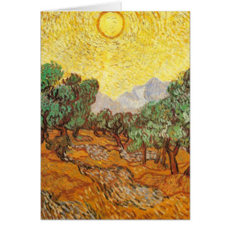 Árboles olivos Bella Artes de cielo amarillo y sol