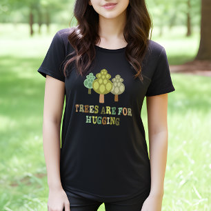Árboles para Abrazar Camiseta Negra para Mujeres C