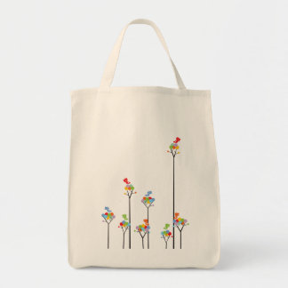 Árboles punteados y la bolsa de asas linda del