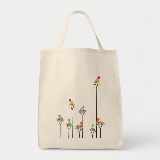 Árboles punteados y la bolsa de asas linda del (Frente)