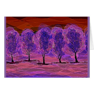 Árboles púrpuras (fondo rojo)