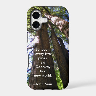 Árboles Redwood con cita de Muir