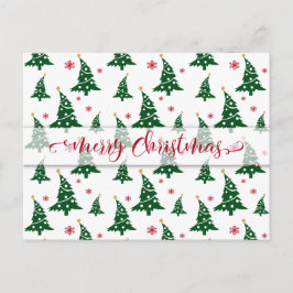 Árboles verdes de Navidad y patrón de copos de nie